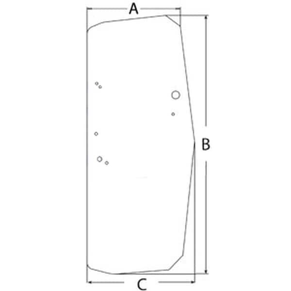 Aftermarket Cab Glass Door RH Fits John Deere 650J 450J 750J 550J 850J 700J T205160 CAH40-0221 - main